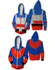 Felpe con cappuccio da uomo Felpe con cappuccio Anime Henry Cosplay Danger Zip Up Felpa con cappuccio Captain Man Felpa con cappuccio stampata in 3D Cappotto per giacca casual per adulti