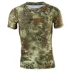 T-shirt de camouflage tactique de style militaire d'été hommes respirant séchage rapide armée combat t-shirt à manches courtes compression camo tee 210707