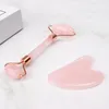 Rose Quartz Jade Roller Massager Lindra fina linjer Rynkor Kroppsmuskler Avkopplande Ansiktsskönhet Hudvård Verktyg