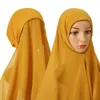 Sciarpa istantanea musulmana Cappuccio di Scialle in chiffon in chiffon + Cappuccio con cappuccio Cappuccio Bubble Sciarpa Hijab Long Scialle con Scialli SoundCap Wrap Islam Scialli