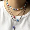 펜던트 목걸이 여성 패션 Boho 씨앗 구슬 chokers 바로크 진주 자연 돌 다채로운 수제 페르시 목걸이