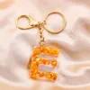 2021 Cute Acrylic Fruit Letter Keychains For Woman Alphabet Crystal Women Key Chains Ring Car Bag Tassels Pendent Charm Gift