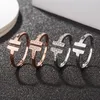 Mode Hot Love Sieraden S925 Sterling Zilveren Ringen voor Dames Open Diamond Ringen Rose Gold Letter T Style Wedding Ring