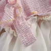 2021 0-24M Sweet Kids Baby Girl Dress 3D Pears Flower Embroidery Ruffle Sleeveless Pegeant Party Tutu Dress Summer Sundress Q0716