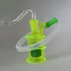 Oil Dab Rig Bong Mini szisza recykler szklane bongo wodne z 10mm rura palnika wąż silikonowy końcówka kroplowa Perc fajki Percolator