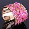 Bangle Mode Armbanden Voor Vrouwen Kleur Ronde Manchet Armbanden Etnische Strass Sieraden Charm Punk Meisje Accessoires Gift Party