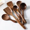 Teak Servies Lepel Colander Lange Handvat Lepel Houten Non-Stick Speciale Spatel Koken Gereedschap Keukenset Keukenaccessoires