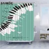 Saimoe Piano Keys Duschvorhänge wasserdichte Musikliebhaber Bad Vorhang Musical Note Vorhänge für Badezimmer Wohnkultur mit Hooks3978505