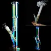 Hookahs Vattenrör Bongs Rainbow Glass Bong Lysous Oil DAB Dabber Rigs Rör Downstems för rökning