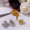 Panthere series earring AU750 Top quality stud luxury brand 18 K gilded studs for woman brand design new selling diamond premium gifts 5A earrings