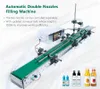 Automatic Water Milk Liquid Beverage Bottle Vial Filling Machines With 1200mm Conveyor Double Nozzle DPYT200L