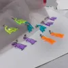 Mignon d'acrylique d'acrylique d'animaux coloré petite boucles d'oreilles pour dinosaures pour filles femmes enfants cadeau anniversaire beau bijou
