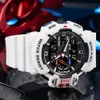 Männer Sport Uhr Dual Display Funktion Militär Uhren Männer Wasserdicht 5Bar Gummi Alarm Digitale Armband Armbanduhren 8043