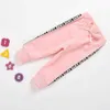 Winter Stil Kinder Sets Casual Langarm Patchwork Perlen T-shirt Brief Rosa Hosen Nette 2 stücke Mädchen Kleidung 1-6T 210629