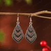 Rhombus rhinestone örhängen indiska jhumka mode smycken retro etniska vatten droppe dangle örhängen för kvinnor