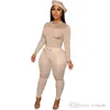 Sportswear Ladies 2 Piece Set Женщины Scestsuits Дизайнеры Досуг Карманные наряды на пальцах сплошной Цвет Jogger