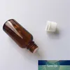 10 pcs 35x85 mm Empty Brown Glass Essential Oil Bottles DIY 30 ml Liquid Glass Bottle With White Plastic Safety Screw Cap Jar