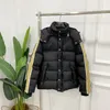 Luxo inverno masculino jaqueta de designer roupas jaqueta duplo zíper emenda mangas compridas monogramado com capuz