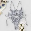 OMKAGI Bikini Snakeskin Swimwear 2021 Women Swimsuit Summer Bikini Push Up Set Beach Wear Swimsuit Biquini Female 210305