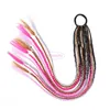 Synthetische haarextensions kleurrijke touw rubberen bands vlechten pruik paardenstaart haarring 22 inch twist vlecht touw haarbraider