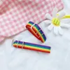 Nylon Rainbow Lesbians homosexuella Bisexuella Transgender Armband för kvinnor Tjejer Pride Woven Flätade Män Par Friendship Smycken