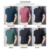 BROWON New Graphic T-shirt Men Summer Business Short Sleeved T-shirt Casual Loose Plaid Turn-down Collar T Shirts for Men G1222