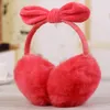 Faux Fur Bunny Earmuffs Acessórios Inverno Quente De Pelúcia Fluxe Ao Ar Livre Bowtie Headband Aquecedores Para As Mulheres Crianças Homens Ajustável