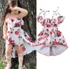 0-5t filles robes 2021 nouvelle mode estivale enfant bébé bébé enfants imprimé floral imprimé sans manches vêtements dorer la dort robe tutu robe fille enfant