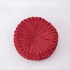 Fashion Velvet Pleated Round Floor Cushion Pillow Pouf Soft Comfortable Throw Home Sofa Decor diameter 38cm