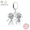 FC Jewelry Fit Original Brand Charm Bracelet Authentic 925 Silver Little Boy Girl Son Daughter Beads Pendant For Women Berloque Q0531