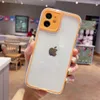 Candy Color Ультратонкий акриловый дизайн Телефон Чехлы для iPhone 13 12 11 Pro Max XR XS X 7 8 плюс анти-осень прозрачный мобильный телефон защитный чехол для девять цветов оптом