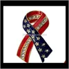 Spelden, broches sieraden Amerikaanse olie diamant chinese vriendschap herdenking vlag badge legering broche drop levering 2021 w859t