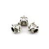150Pcs Antique Silver Alloy Double-Sided Fox Head Design Big Hole Spacer Beads For Jewelry Making Bracelet Necklace DIY Accessories D-85