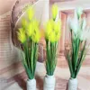 7 Heads Fake Reed Bouquet Silk Onion Grass Large Artificial Tree Wedding Flower Plastic Autumn Plants for Home Party Decoration 211104