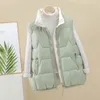 Damesvesten Down Jacket Women gewatteerd Zipper Autumn Winter Ladies Stand Kraag Gedekte casual vest voor vrouwelijke Fashion Stra22