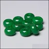 Charms Jewelry Findings & Components 8X14Mm 5Mm Big Hole Natural Round Jade Stone Crystal Spacer Beads Charm Pendant For Making Aessories Dr