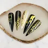 Европейская и США Горячие Продажи Наклейки ногтей 3D Золотая штамповка наклейки для ногтей Трафарет Ногтей Арт инструменты