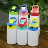 DIY 350ML Дети Sippy Cup 12oz Сублимация Детские водяные бутылки Тумблеры с соломенной крышкой Кружки из нержавеющей стали Изолированные пустые чашки GGA3852