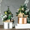 アイアン盆地クリスマスツリークリスマステーブル装飾シミュレーションツリーサイザルパインニードルBaixue XD24729