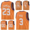 Maillots de basket-ball sérigraphiés Devin Booker 1 DeAndre Ayton 22 Mikal Bridges 25 Chris Paul 3 Cameron Johnson 23 Jae Crowder 99 Noir Violet Blanc Homme Femme Jeunesse