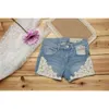 Sommar baby flicka shorts mode tjejer spets blommiga jeans barn denim trosor 2-12 y bär 210723