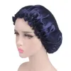 Cappello per la cura dei capelli lunghi da donna Tinta unita Sonno notturno Cappello da cuffia in raso solido regolabile Cappello avvolgente in seta Cuffia da doccia Strumenti per lo styling dei capelli