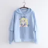 Merry Pretty Womens Cartoon Print Hooded Sweatshirts Winter Long Sleeve Patchwork Hoodies For Femme Harajuku Pullovers LJ201103