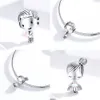 BISAER 925 Sterling Silver Guardian Angel Baby Car Bottle Bear Couple Family Pendant Beads fit Charm Bracelet DIY Jewelry Making Q0531