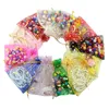 100pcs Cute Jewelry Pouch Small Drawstring Bags Wedding Party Favor Package Transparent Dry Flower Charm Christmas Candy Chocolate Packing Bag