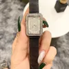 Populaire Casual Top Marque Quartz Montre-Bracelet Femmes Fille Diamant Rectangle Style Avec Logo De Luxe En Métal En Acier Bande Montres CHA 43