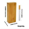 102 mm langes Bambus-Zigarettenetui mit kreativem Schiebedeckel und integrierter Metallnadel für einfache Reinigung