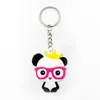 Mode populaire Vintage llaveros Silicone porte-clés chaîne gomme-laque mignon dessin animé Panda sac pendentif porte-clés porte-clés hommes femmes bijoux