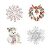 Broches, broches de luxe émail broche de Noël broche père Noël Elk bonhomme de neige botte guirlande exquise année de la mode Noël bijoux cadeau décor