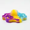 Fidget leksaker bläckfisk push bubbla rolig regnbåge silikon dekompression hängande leksak